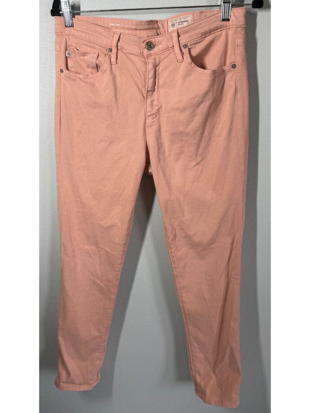 AG Adriano Goldschmied Prima Crop Cigarette Leg Jeans Pink Womens 29 High‎ Waist